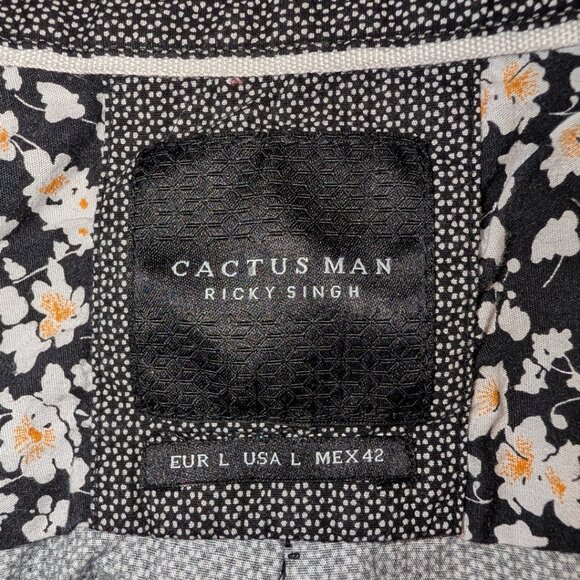 Cactus Man by Ricky Singh Men's Cotton Long Sleeve Shirt - Picture 1 of 9